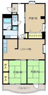 レジデンスカワモト【3階】の間取り