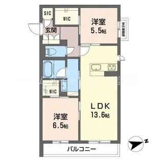 シャーメゾンカーサレジオ【1階】の間取り