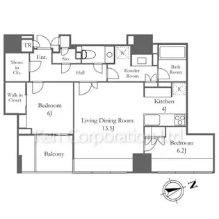 ザ・パークハウスグラン三番町26【5階】の間取り