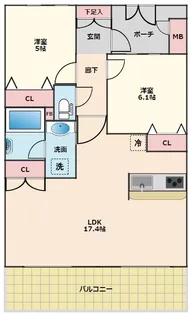 パテラつくば学園都市【6階】の間取り