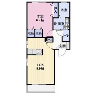 アムールB【2階】の間取り