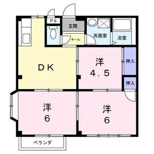 エルディム渡辺B【2階】の間取り