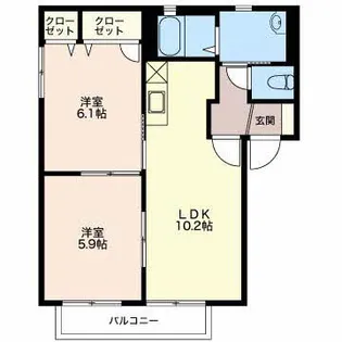 新潟県新潟市東区上木戸1【アパート】の間取り