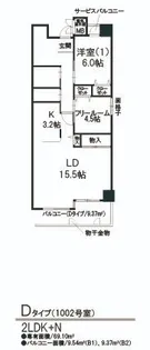 パインタワー上町台【10階】の間取り