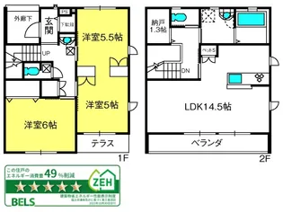 ヴェルテュ メゾン【2階】の間取り