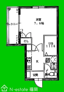 福岡県福岡市西区姪の浜5【アパート】の間取り