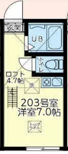 ユナイト新町ファンタジスタ【2階】の間取り