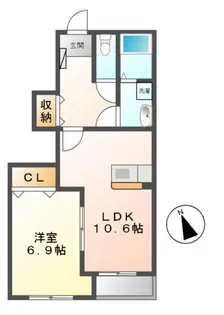 SUN PRESS C棟【1階】の間取り