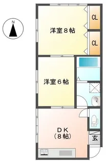 新潟県長岡市下山6【アパート】の間取り