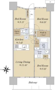 シティテラス東陽町【5階】の間取り