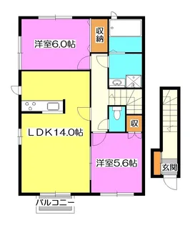 埼玉県所沢市大字下安松【アパート】の間取り