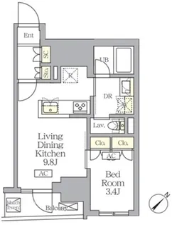 MFPRコート日本橋馬喰町【4階】の間取り