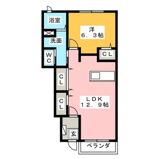 メゾンアイリス B【1階】の間取り