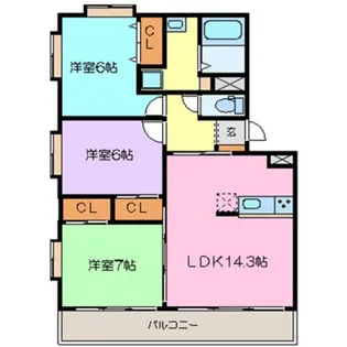 スカイマンションパークII【2階】の間取り