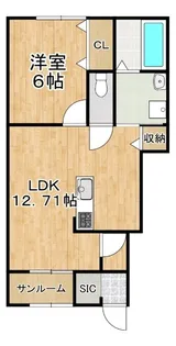 海吉Hアパート(仮)【1階】の間取り