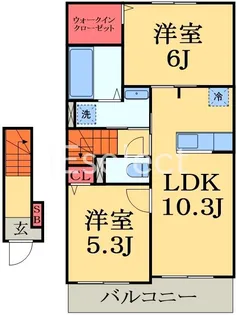 ミリュー ヴィラージュ ドゥ【2階】の間取り