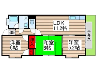 コ-ポミフネ【1階】の間取り