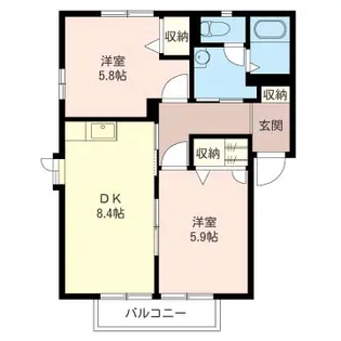 高島メゾンA【1階】の間取り