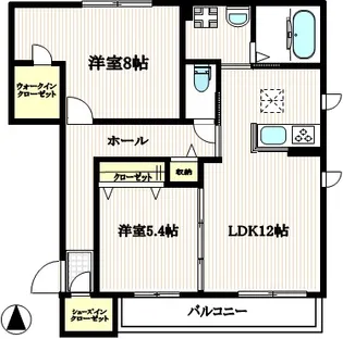 メゾン・リュイソー【1階】の間取り
