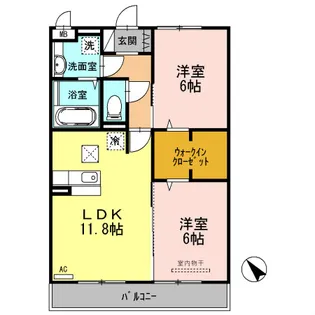 アーバンコート沖洲二番館【1階】の間取り