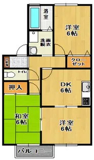 サンパレス登戸【2階】の間取り