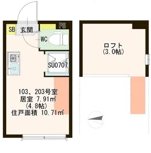 コンアモーレ町屋【2階】の間取り