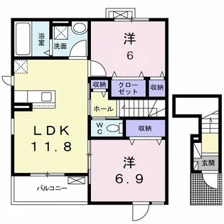 ポポラ オオツ II【2階】の間取り