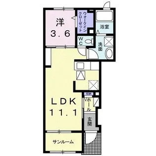 リンデン タカキ【1階】の間取り