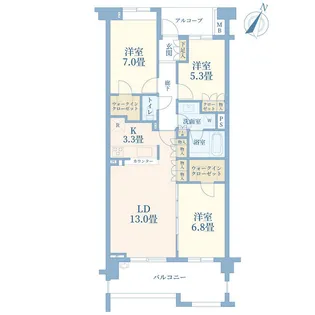 ドレッセ美しの森セントヴェール ウエストヒル【2階】の間取り