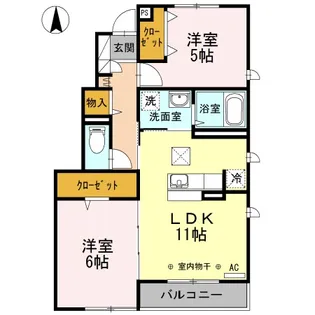 パブロハニーA【1階】の間取り