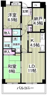 キャリーハイツFUNAKIII【7階】の間取り