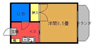 ウィングスヒル上原【6階】の間取り