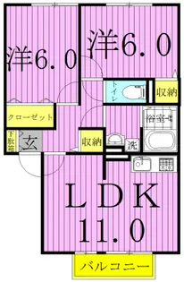 フォンティーヌ(中野台)【2階】の間取り