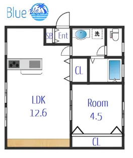 ミューズ白ゆり【1階】の間取り