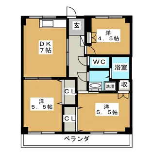 シティハイム雅【1階】の間取り