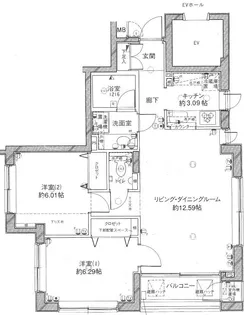 ホームズ東中野【3階】の間取り