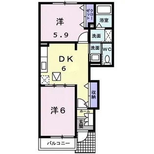 ネオ・ブローテA【1階】の間取り
