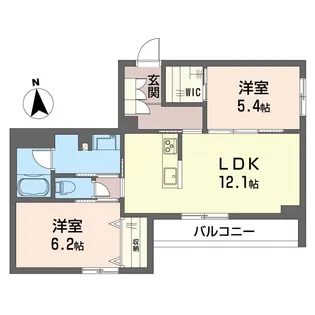 ルナリアウエスト上高田【2階】の間取り