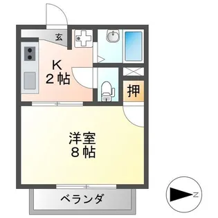 ジュネスアゲハ【1階】の間取り