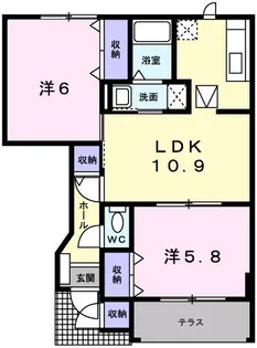 ソレアード A【1階】の間取り