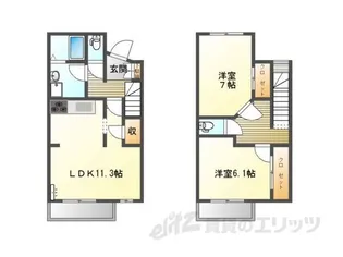 メゾネットハウスアメニティ【2階】の間取り