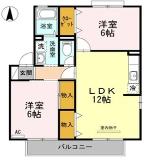 ビラ芳翠 B棟【1階】の間取り