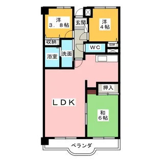 エクセリーヌ有松【2階】の間取り