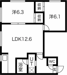 ヒルズ富丘【1階】の間取り