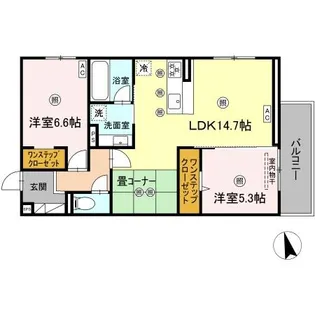 パールドブルム【2階】の間取り
