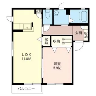 タウンヒル小柴D棟【1階】の間取り