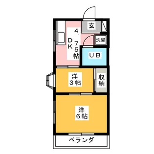 西尾ハイツ【3階】の間取り