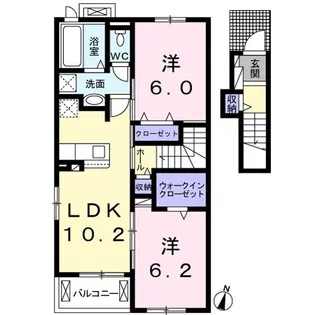 ソレアード【2階】の間取り
