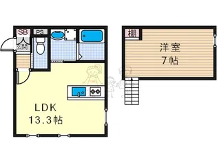 セリーナ田辺【1階】の間取り