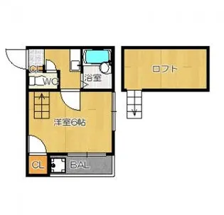 プチハイム六本松【1階】の間取り